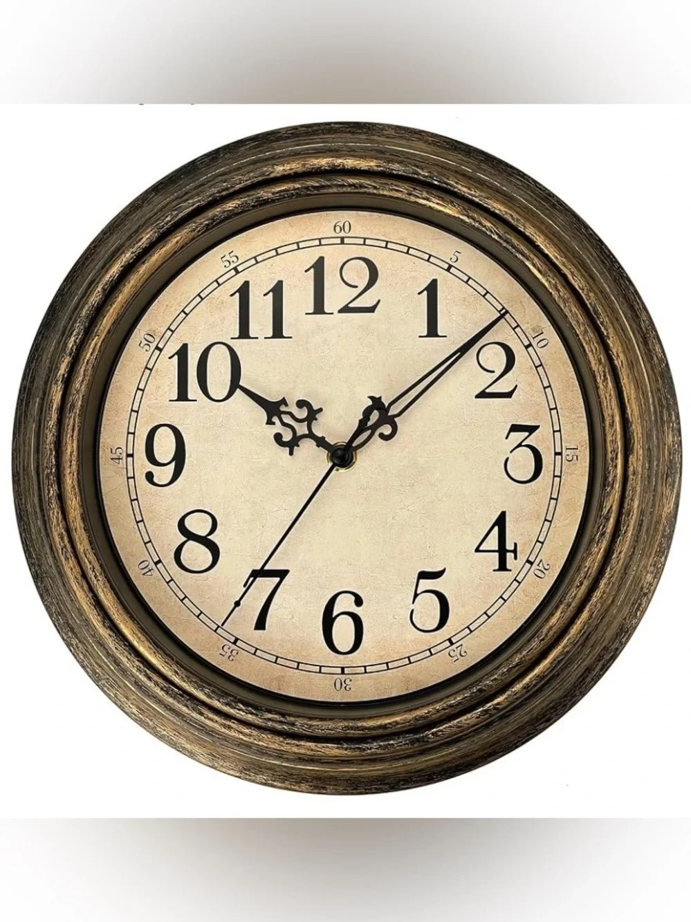 NEW IN BOX 🕰️  PLUMMET RETRO 12” ROUND COPPER GOLD BATTERY-OPERATED WALL CLOCK